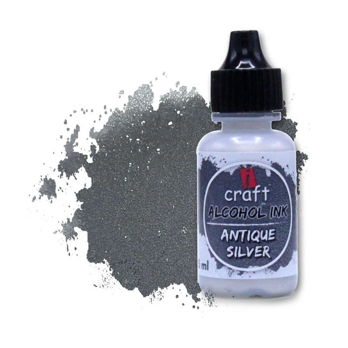ICRAFT alcohol ink in antique silver color 15ml.