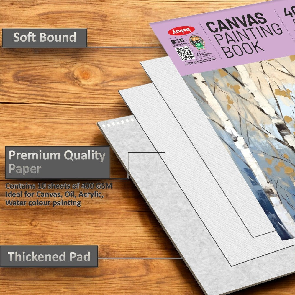 Anupam Canvas Pad - 100% Cotton - Acrylic & Oil - 400 GSM