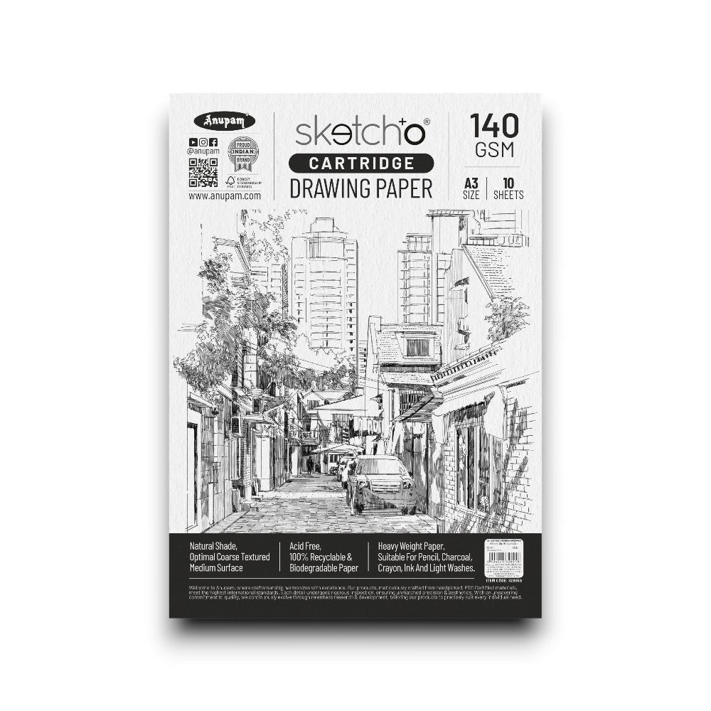 Anupam Sketch-O Cartridge Drawing Paper 140 GSM - Loose Sheets