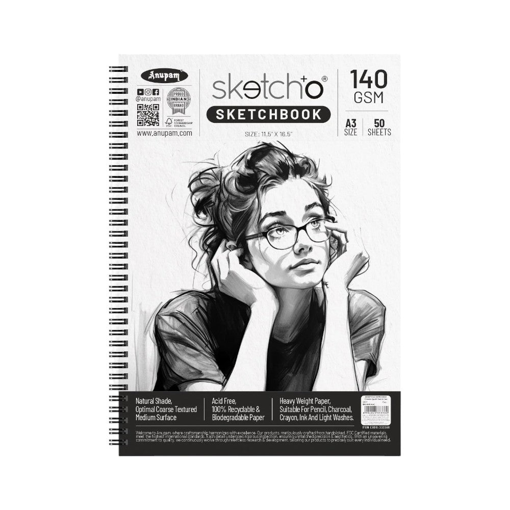 Anupam Sketcho Sketchbook A3 50 Sheets Side Wire-O