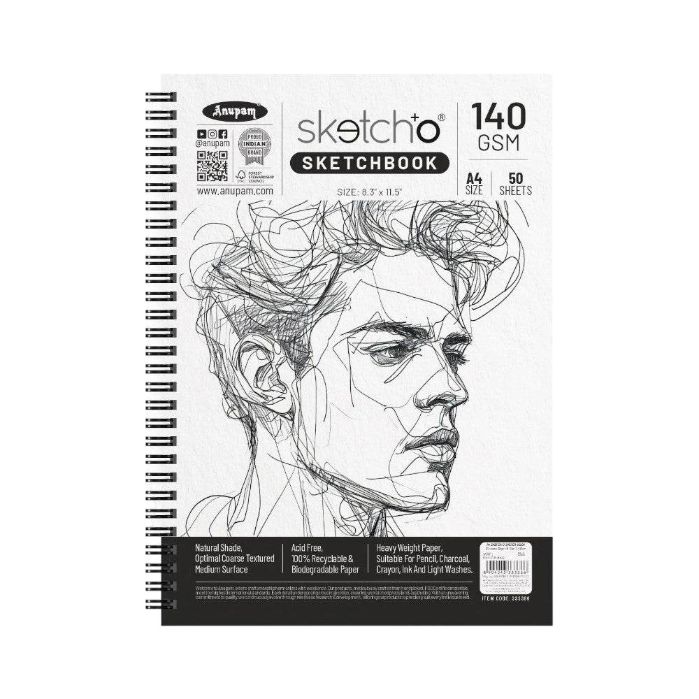 Anupam Sketcho Sketchbook A4 50 Sheets Side Wire-O