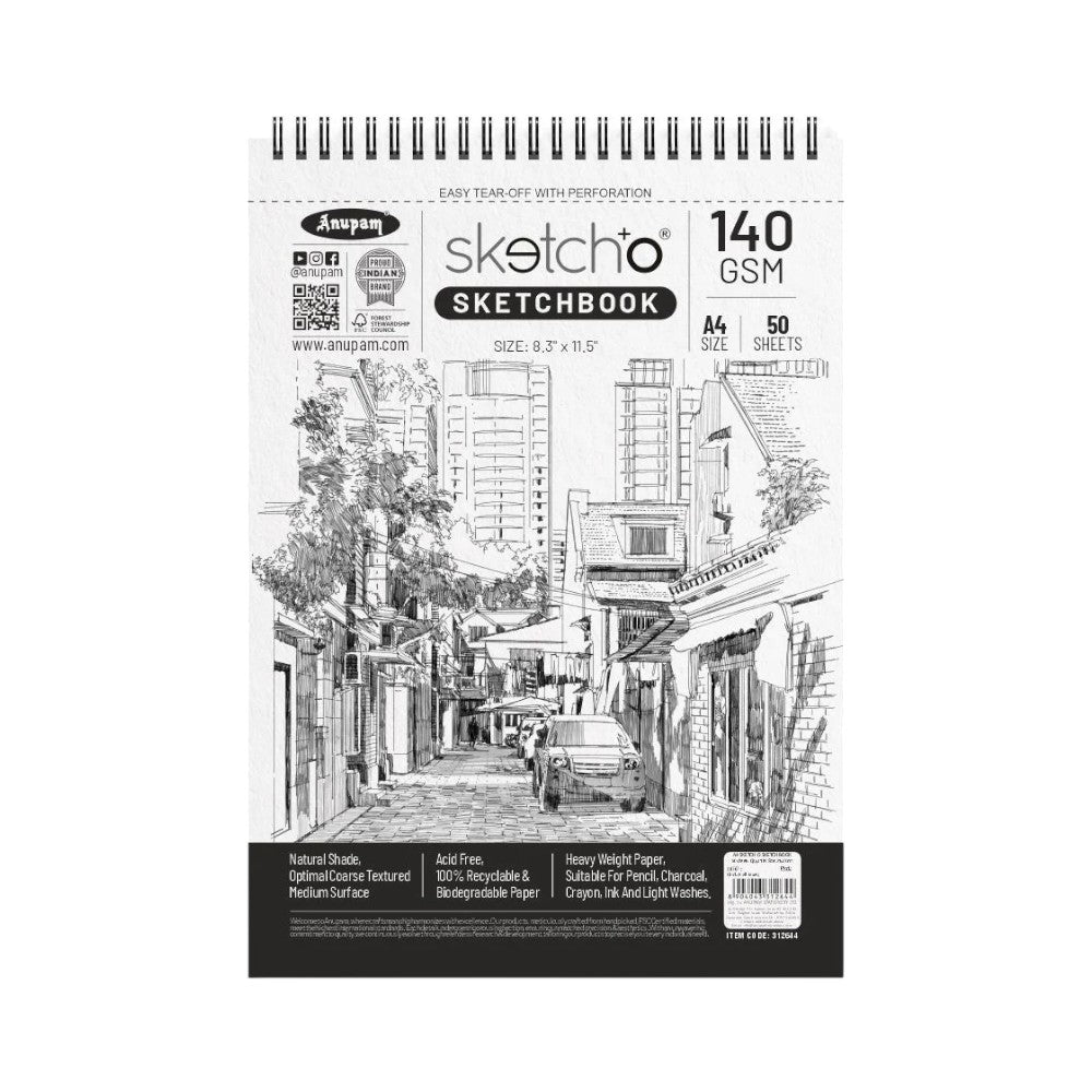 Anupam Sketcho Sketchbook A4 50 Sheets Top Wire-O