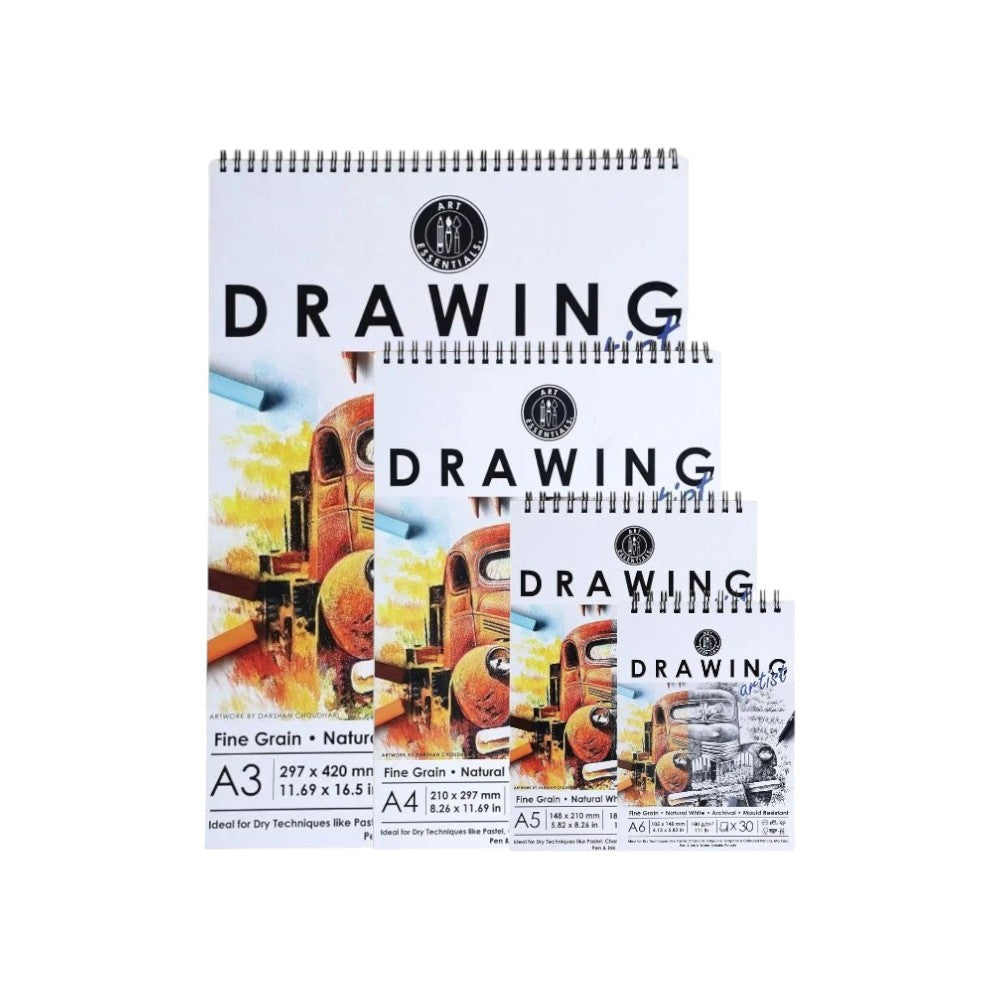 Art Essentials Drawing Paper Spiral Pad - 180gsm, 30 Sheets