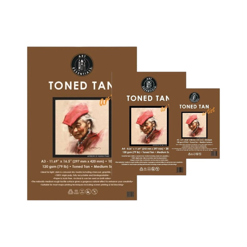 Art Essentials Toned Tan Sketching Paper - 120gsm PolyPack
