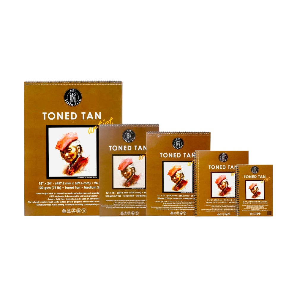 Art Essentials Toned Tan Sketching Paper Spiral Pad - 120 GSM