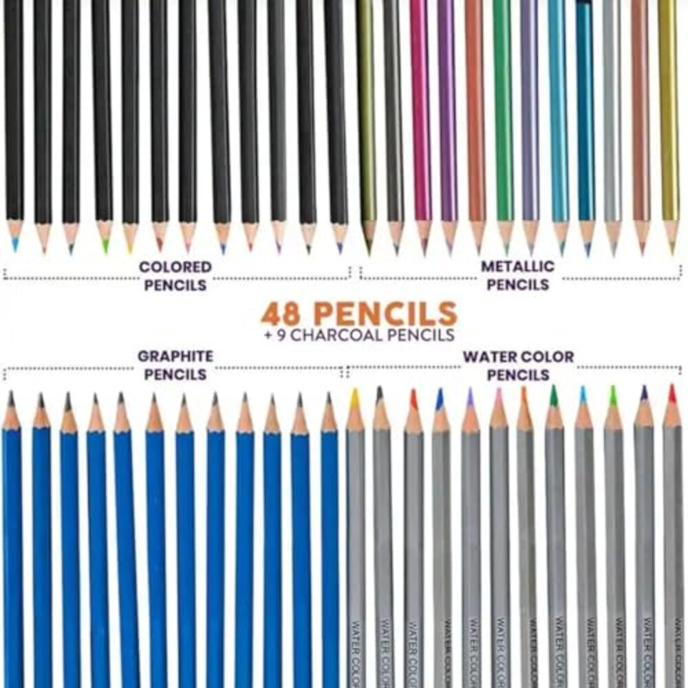 Keep Smiling 75-Piece Professional Sketching & Drawing Kit