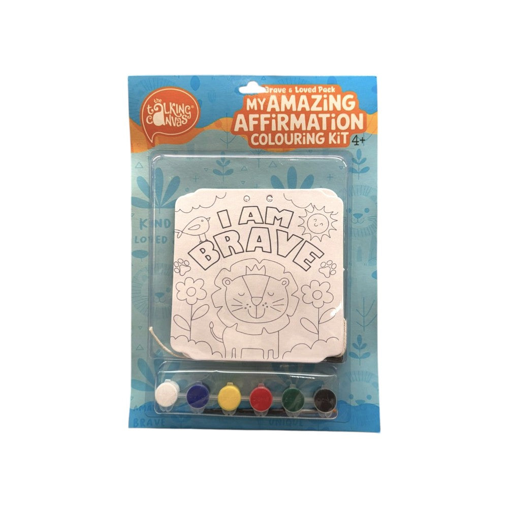 The Talking Canvas Brave & Loved Pack Affirmation Colouring Kit