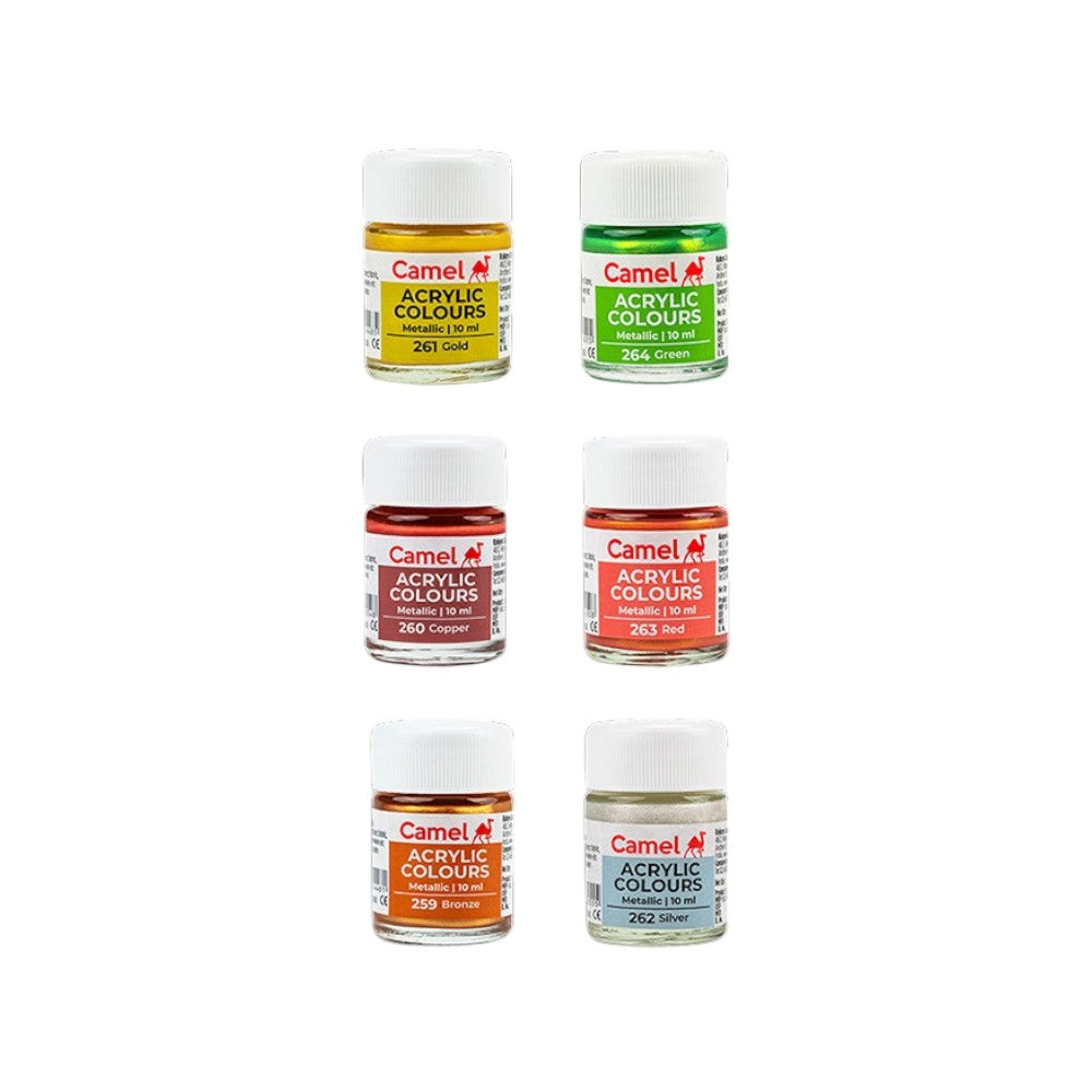 Camel Acrylic Colours Set - Ultra, Pearl, Metallic & Pastels