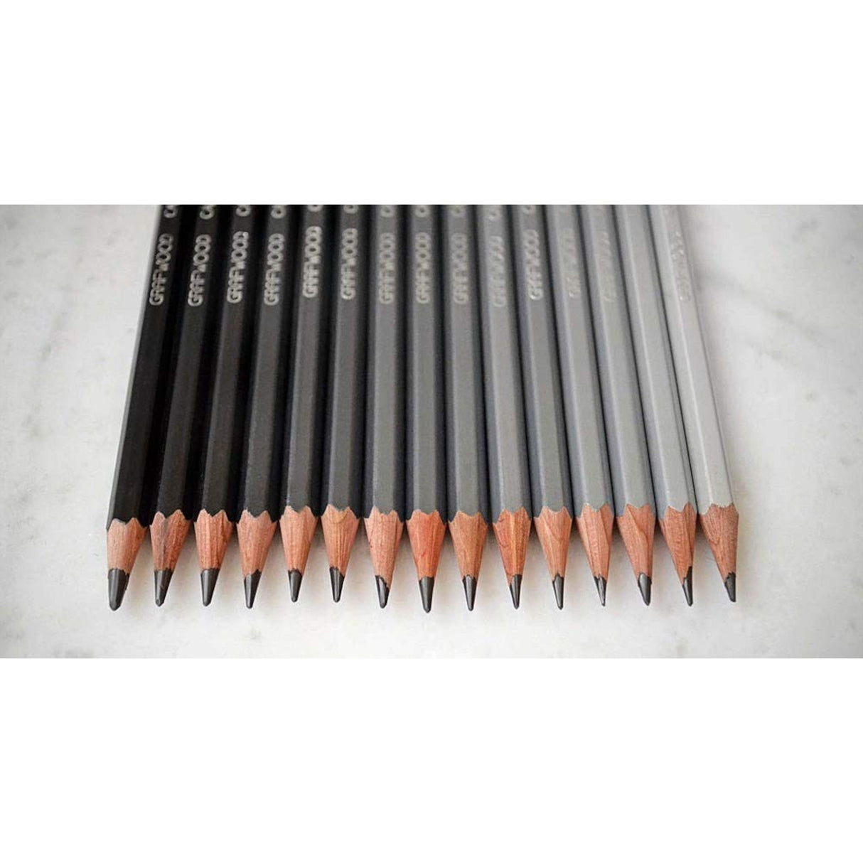 Caran D'Ache Grafwood Graphite Pencils - 4H to 9B - Set of 15