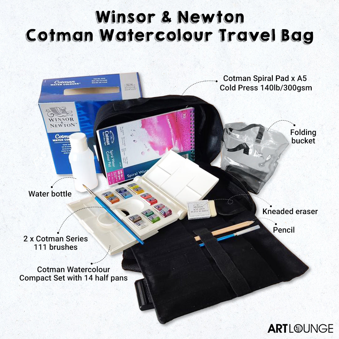 Winsor & Newton Cotman Watercolour Travel Bag Set 14 Half Pans