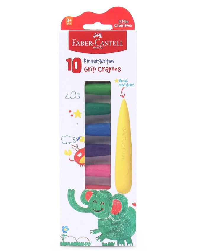 Faber-Castell Kindergarten Grip Crayons (Choose Design And Size) Faber Castell