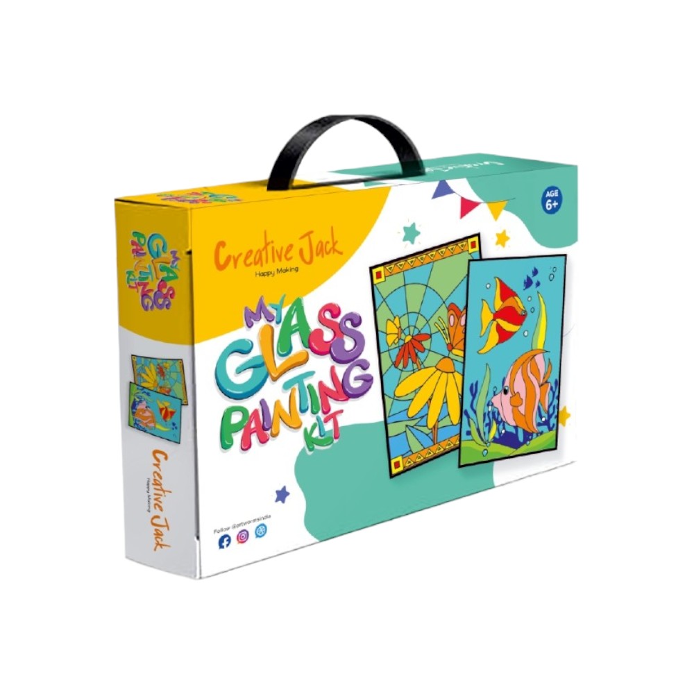 Creative Jack My Glass Painting Kit - Kids 6+ Age - Fish & Butterfly