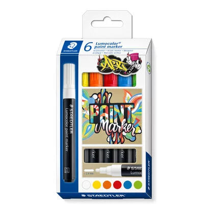 STAEDTLER LUMOCOLOR Acrylic Paint Marker Set of 6