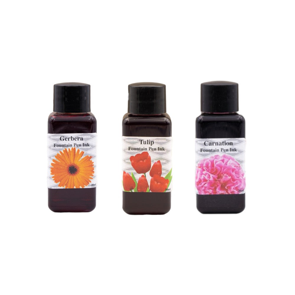 Diamine Fountain Pen Ink - 30ml Flower Bottle - Choose Shade