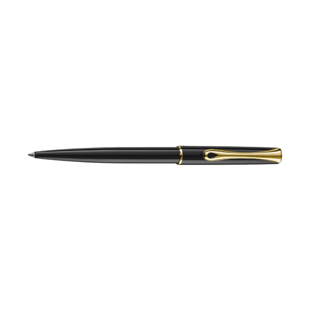 Diplomat Traveller Ball Pen - Black Lacquer Gold - EasyFLOW Ink Diplomat