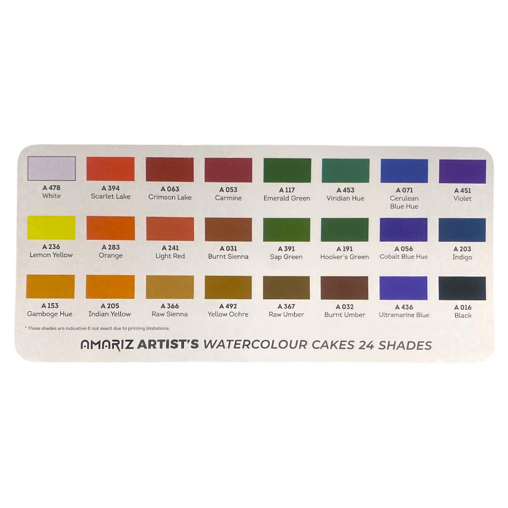 Doms Amariz Artists Watercolour Cakes - 24 Vibrant Shades
