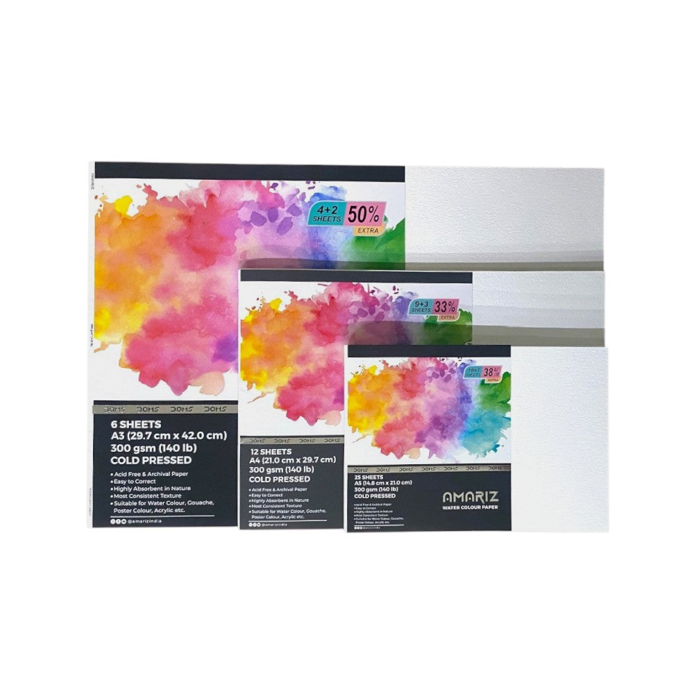 Doms Amariz Watercolour Paper - 300gsm Cold Pressed - Loose Sheets
