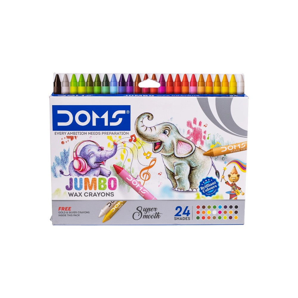 Doms Jumbo Wax Crayons - 24 Shades Doms