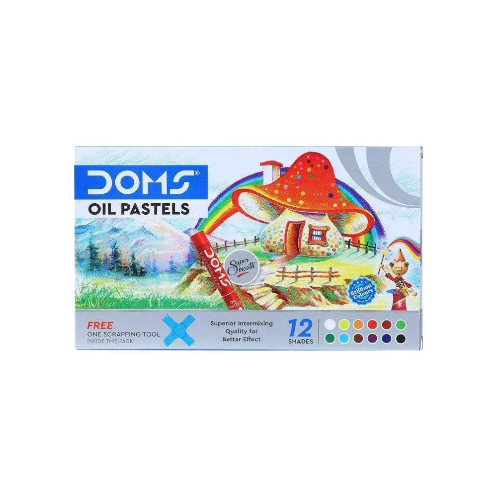 Doms Oil Pastels 12 Shades with Scraping Tool