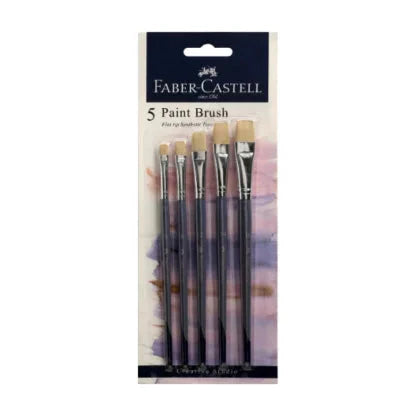 Faber-Castell Flat Paint Brush Set - Pack of 5 Canvazo