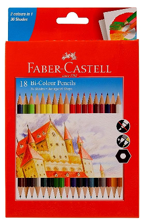 Faber Castell Bi Colour Pencils Pack of 18