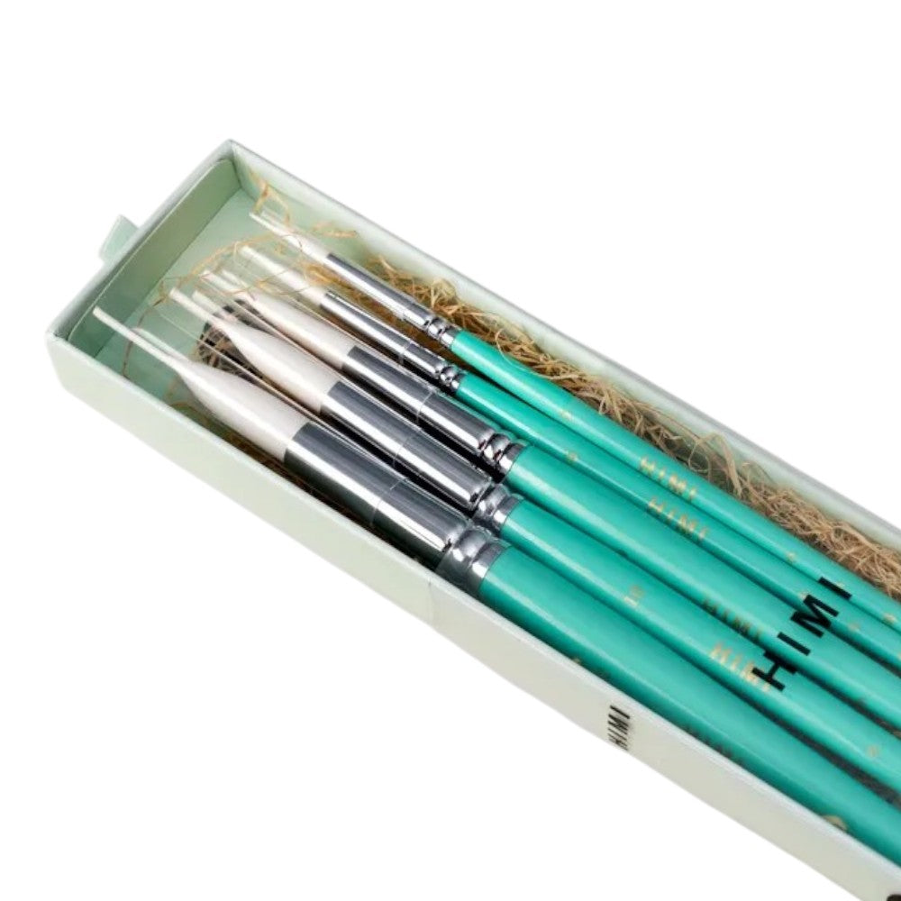 HIMI Little Bird Round Brush Set - 5 pcs - Green - Side View