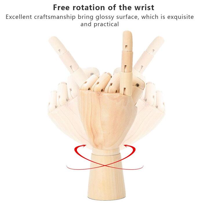 Kent Moveable Wooden Mannequin Left Hand Models ( Choose Sizes)