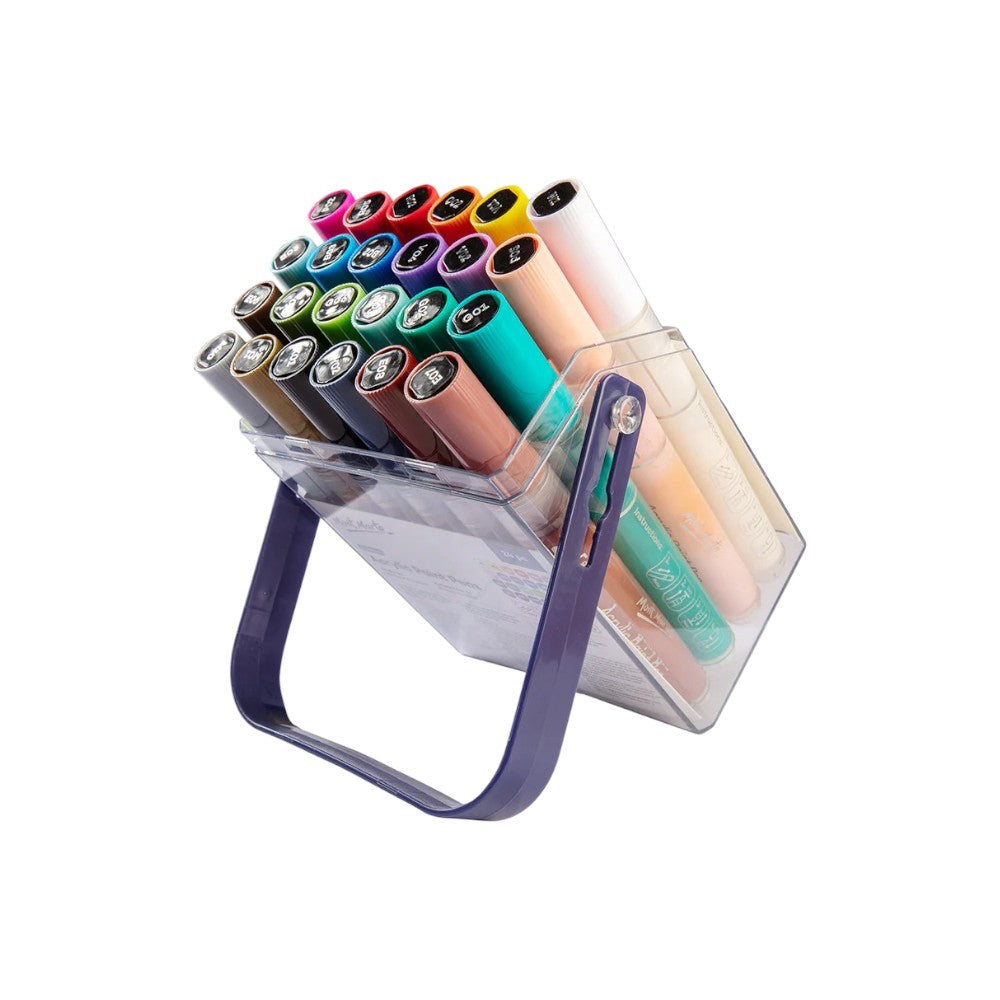 Mont Marte Acrylic Paint Pens - Broad Tip - 24pc Opaque (In Case) - Colour Chart