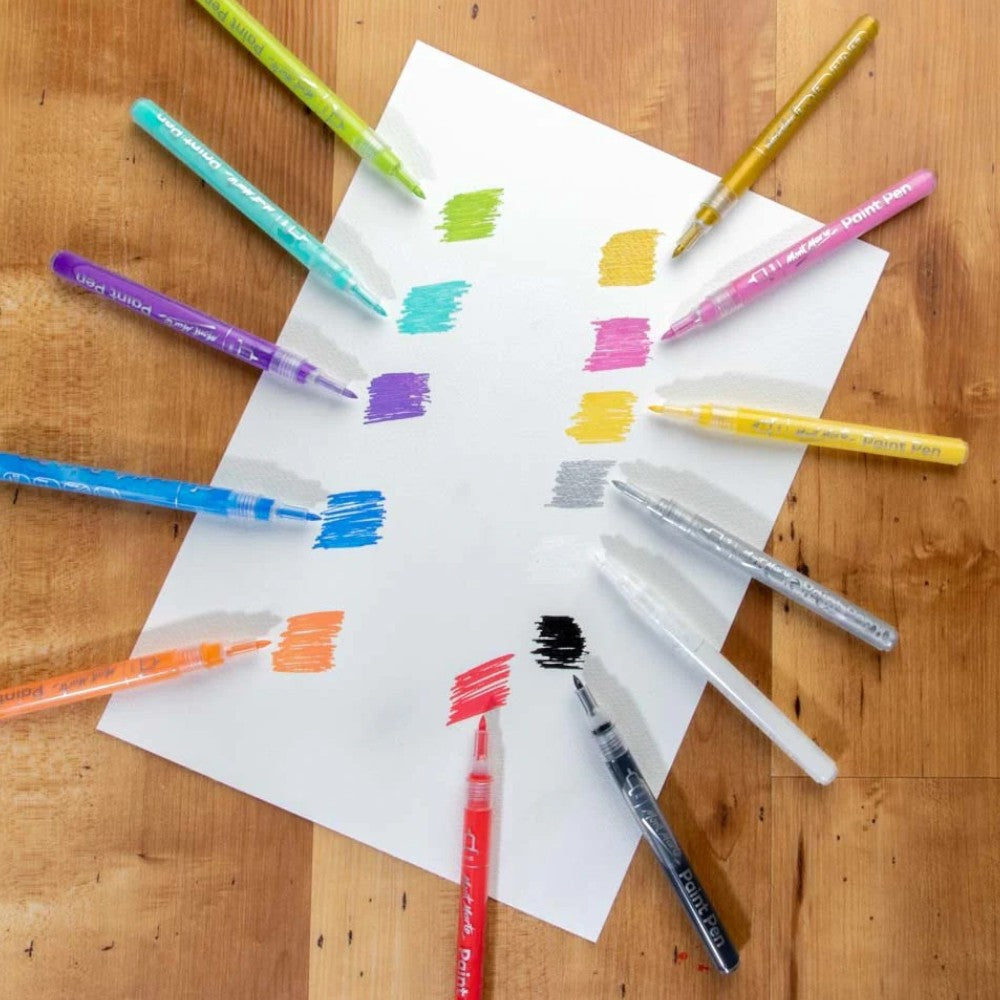 ont Marte Acrylic Paint Pens - Fine Tip - 12pc Opaque - Colour Chart
