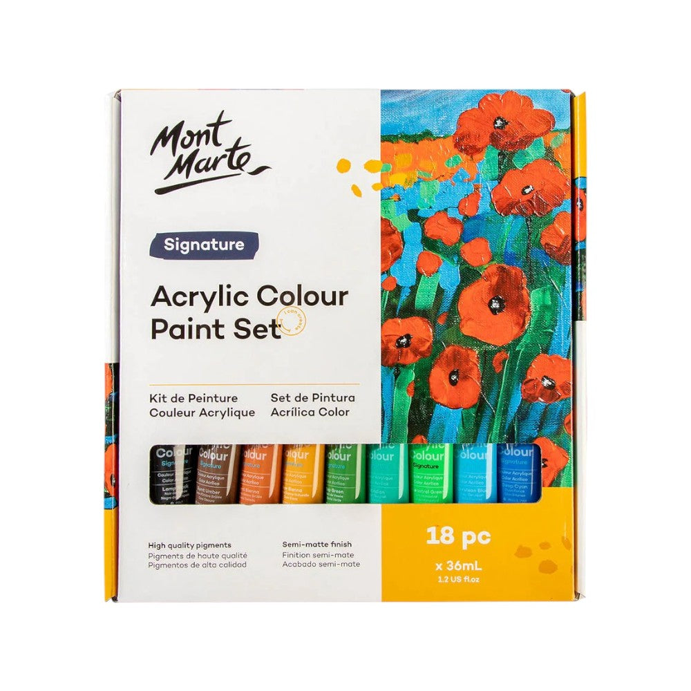 Mont Marte 18pc Acrylic Paint Set (36ml Tubes)