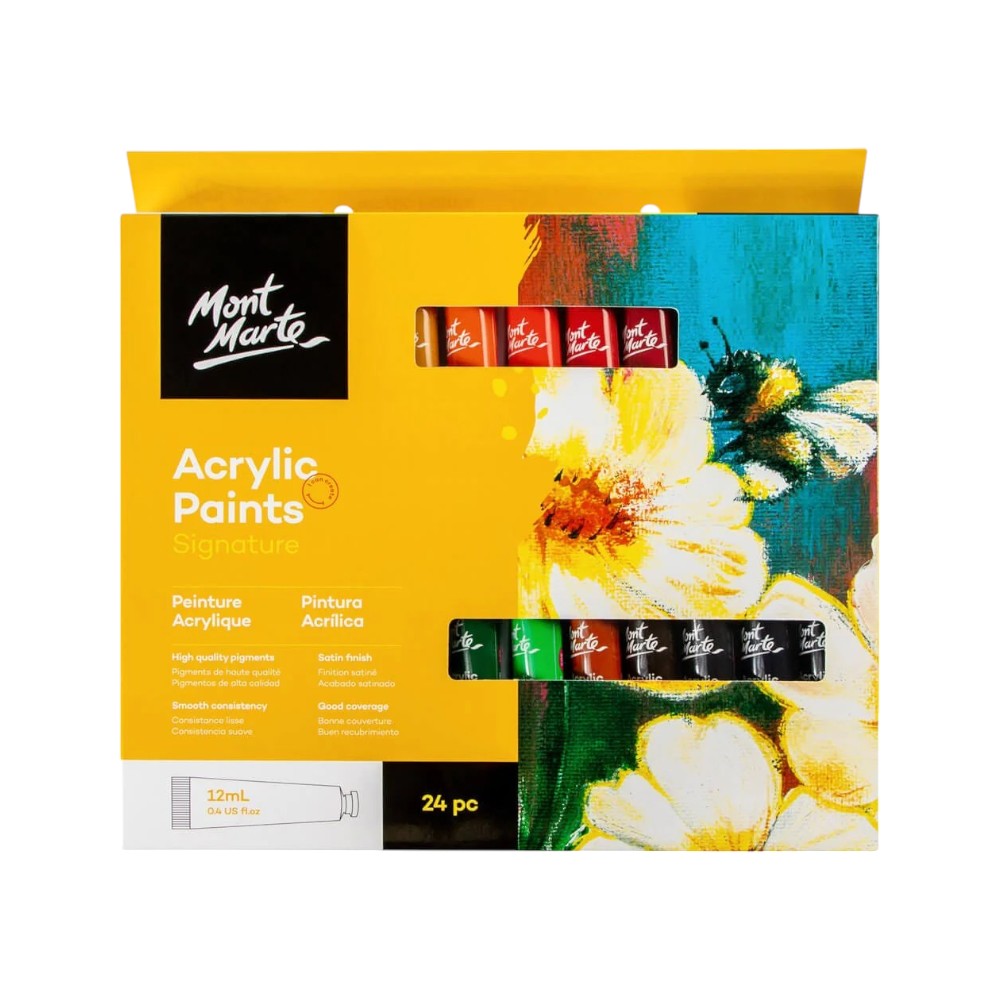 Mont Marte 24pc Acrylic Paint Set (12ml Tubes)