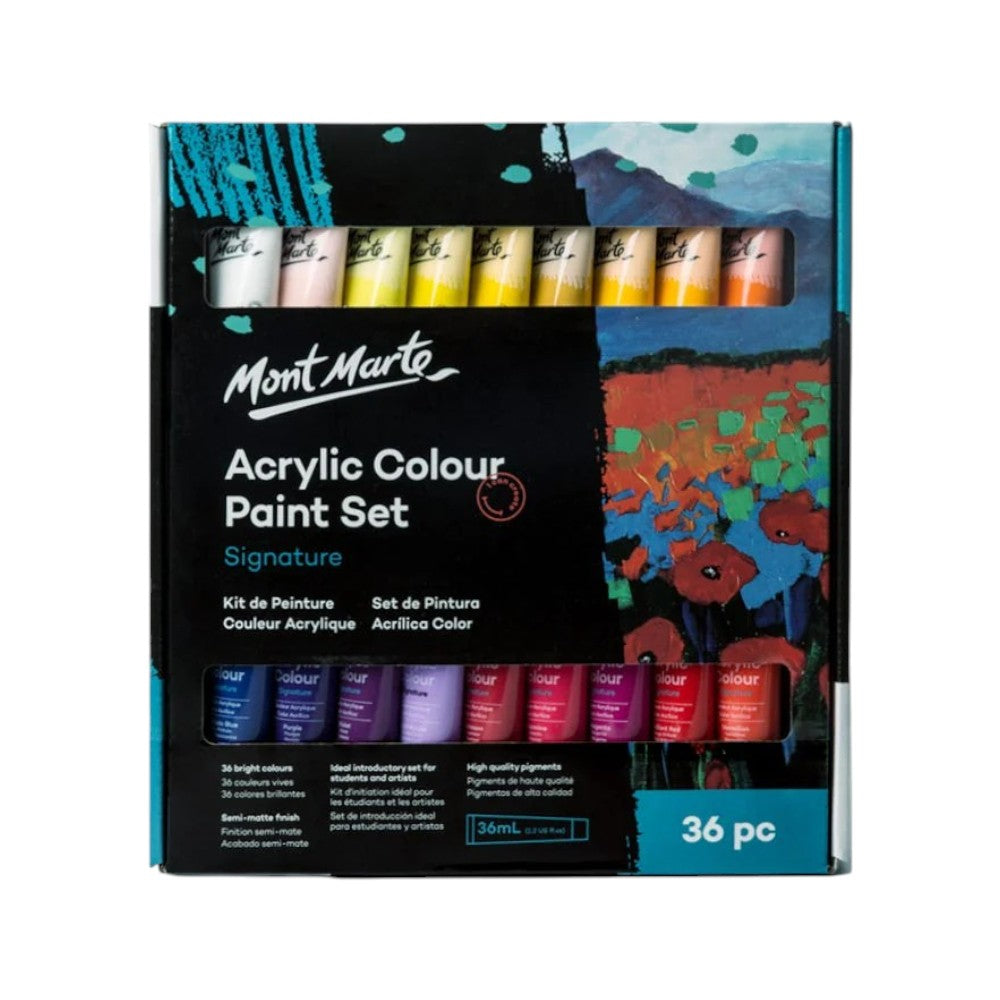 Mont Marte 36pc Acrylic Paint Set (36ml Tubes)
