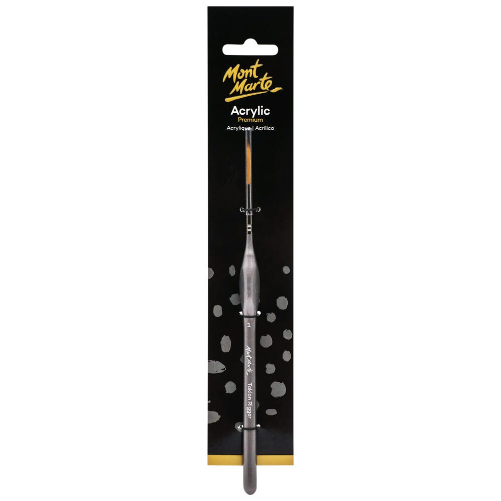 Mont Marte Premium Taklon Rigger Brush Size 1 Acrylic Brush