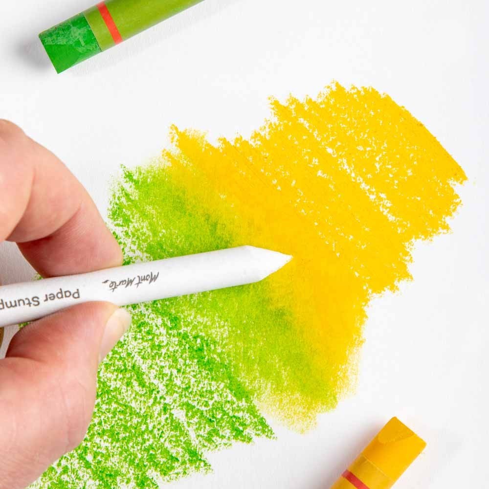 Artist Using Mont Marte Blender Tools on Charcoal Drawing