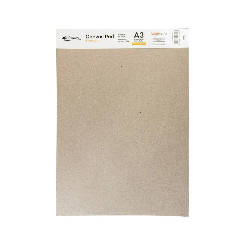 Packaging Details on Back - Mont Marte Canvas Pad A3