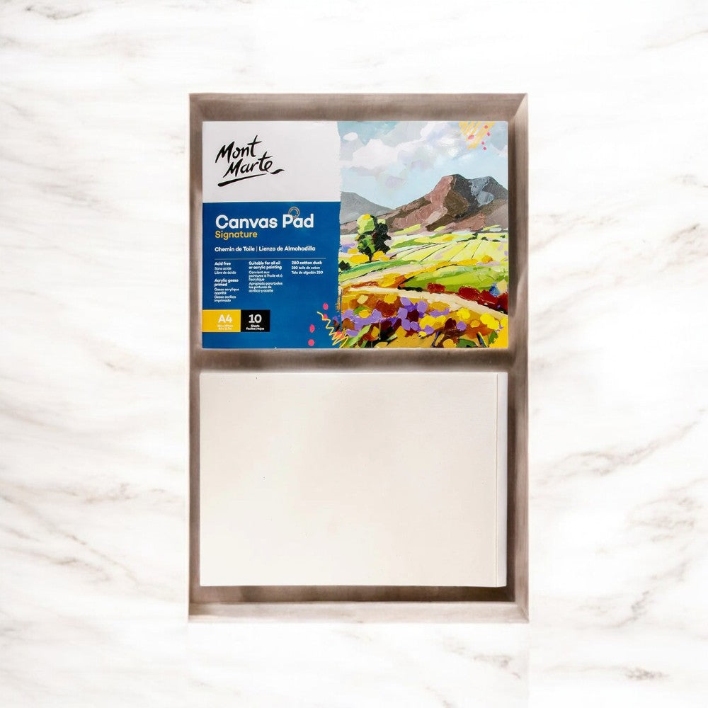 Mont Marte A4 Canvas Pad - 10 Sheets - Gesso Primed