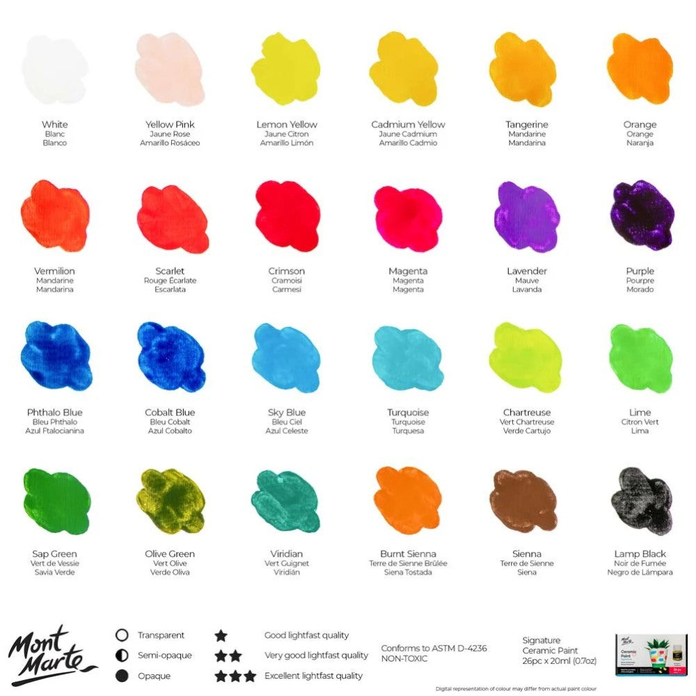 Mont Marte Ceramic Paint Signature 20ml Sets - Choose Size