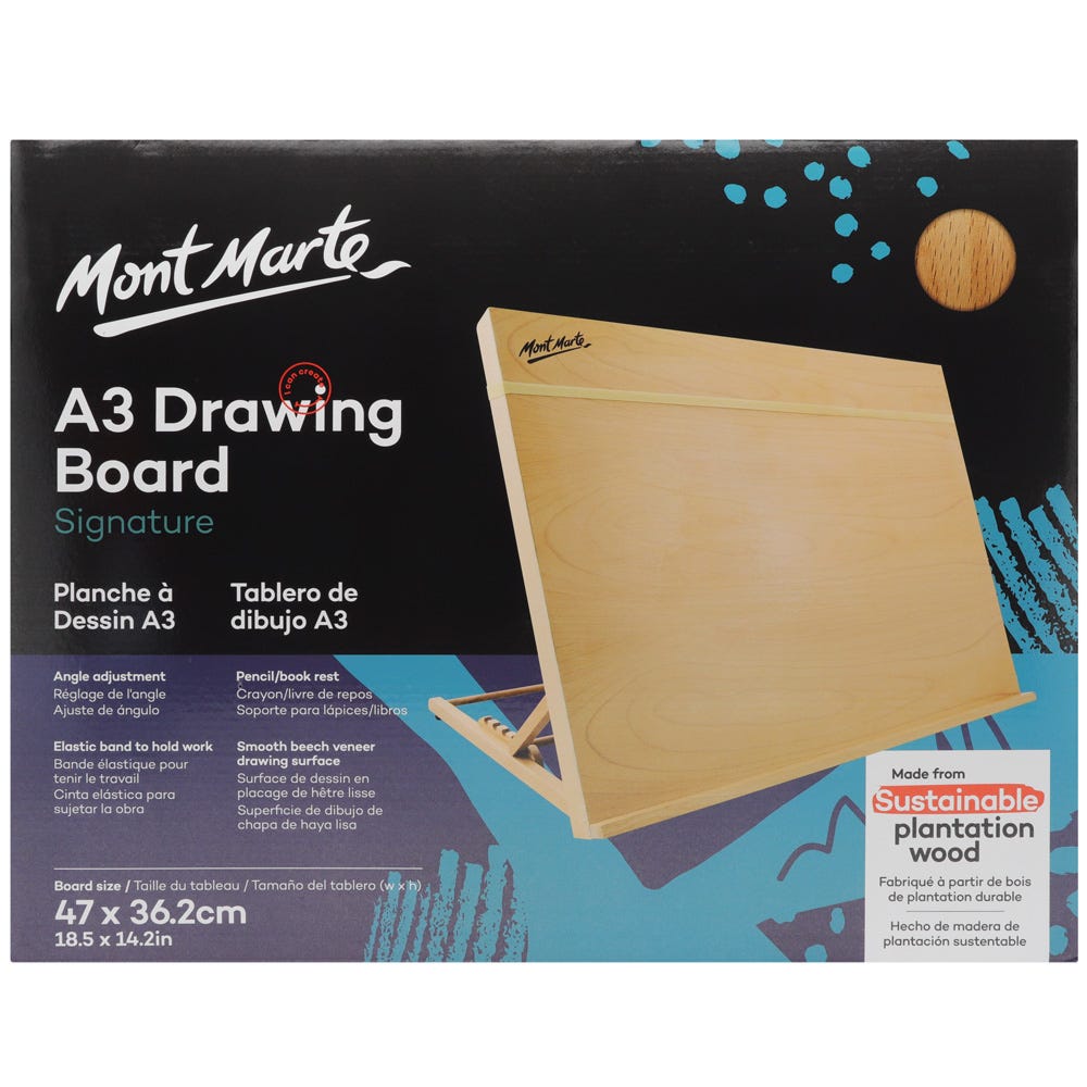 Mont Marte A3 Drawing Board Signature 47×36.2cm Beech Wood