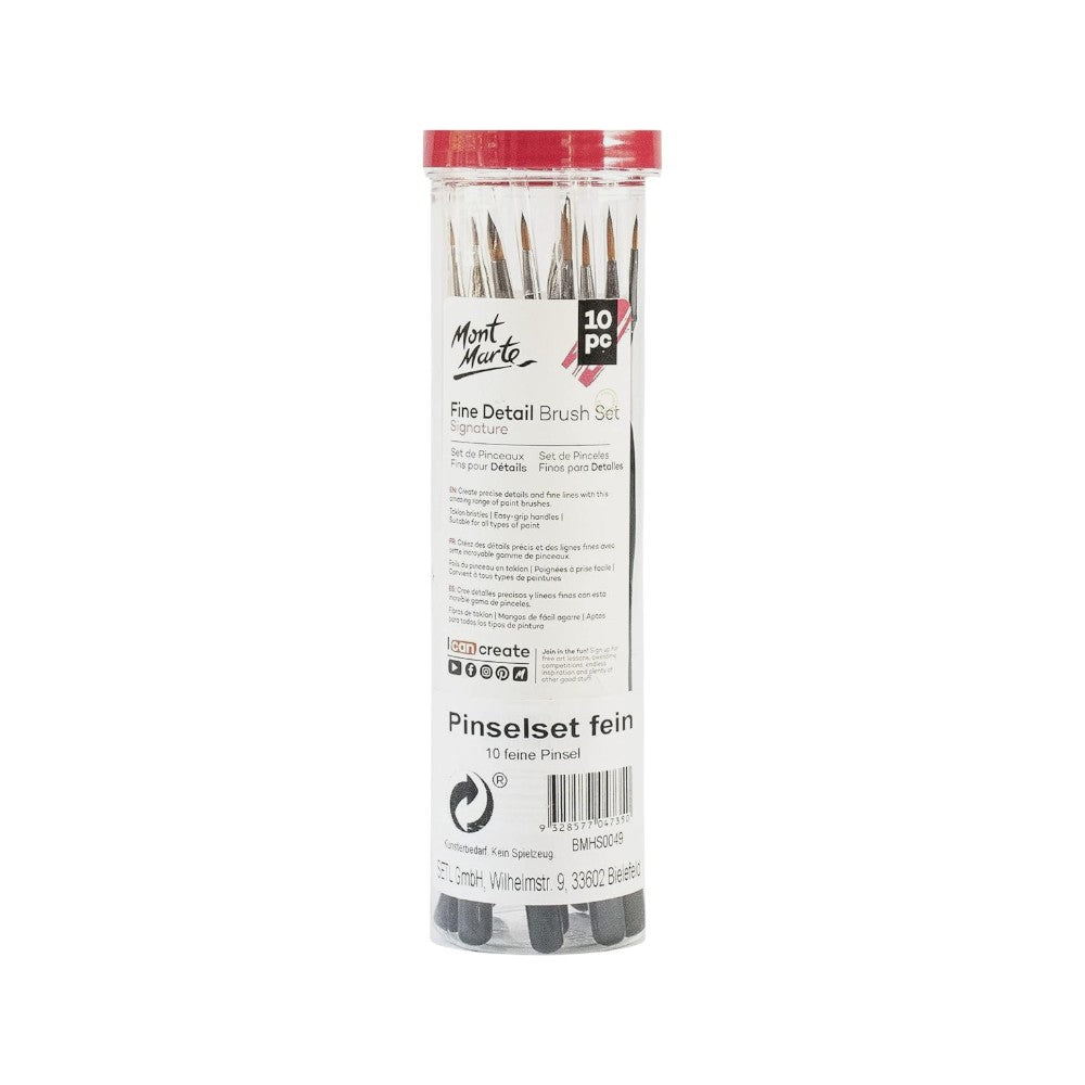 Mont Marte Signature Fine Detail Brush Set of 10 in Packaging
