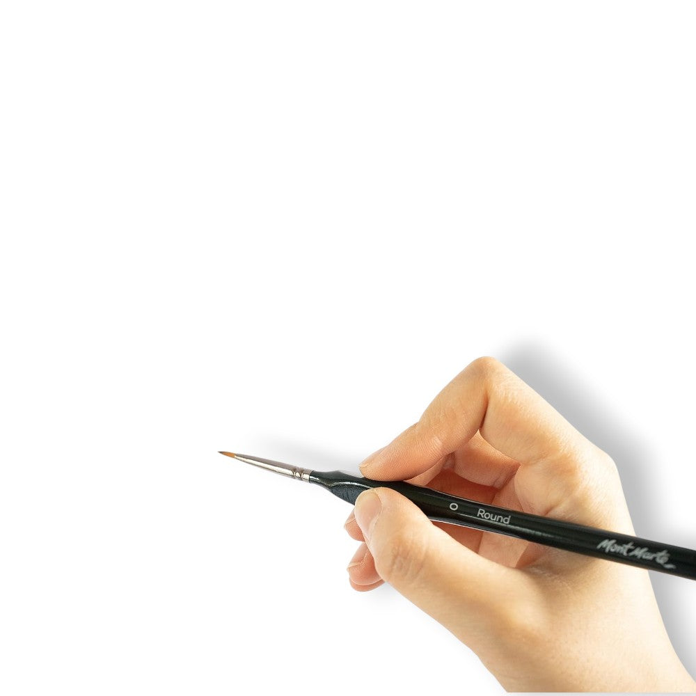 Close-Up of Mont Marte Fine Detail Brushes with Ergonomic Grip