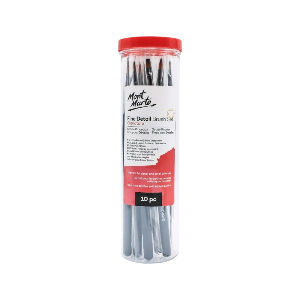 Mont Marte Signature Fine Detail Brush Set of 10 in Packaging