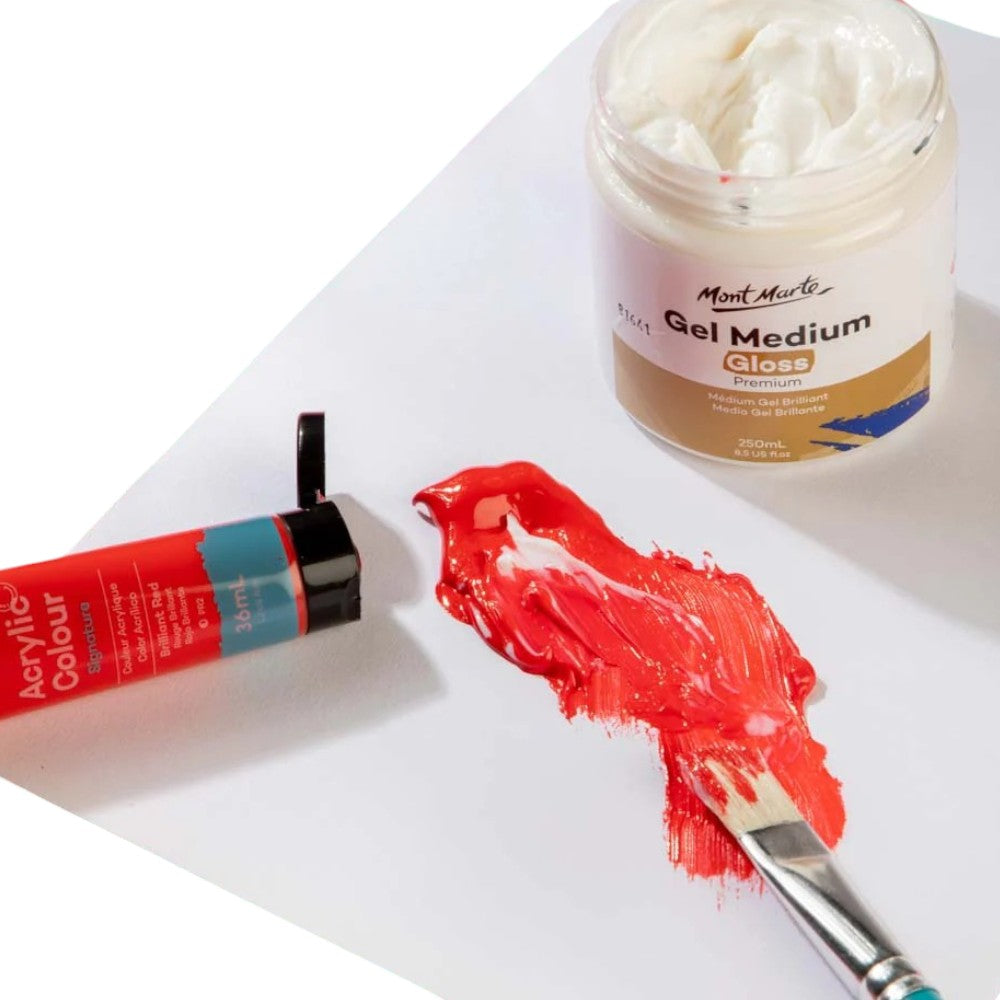 Mont Marte Premium Gel Mediums 250ml - Matte & Gloss Finishes