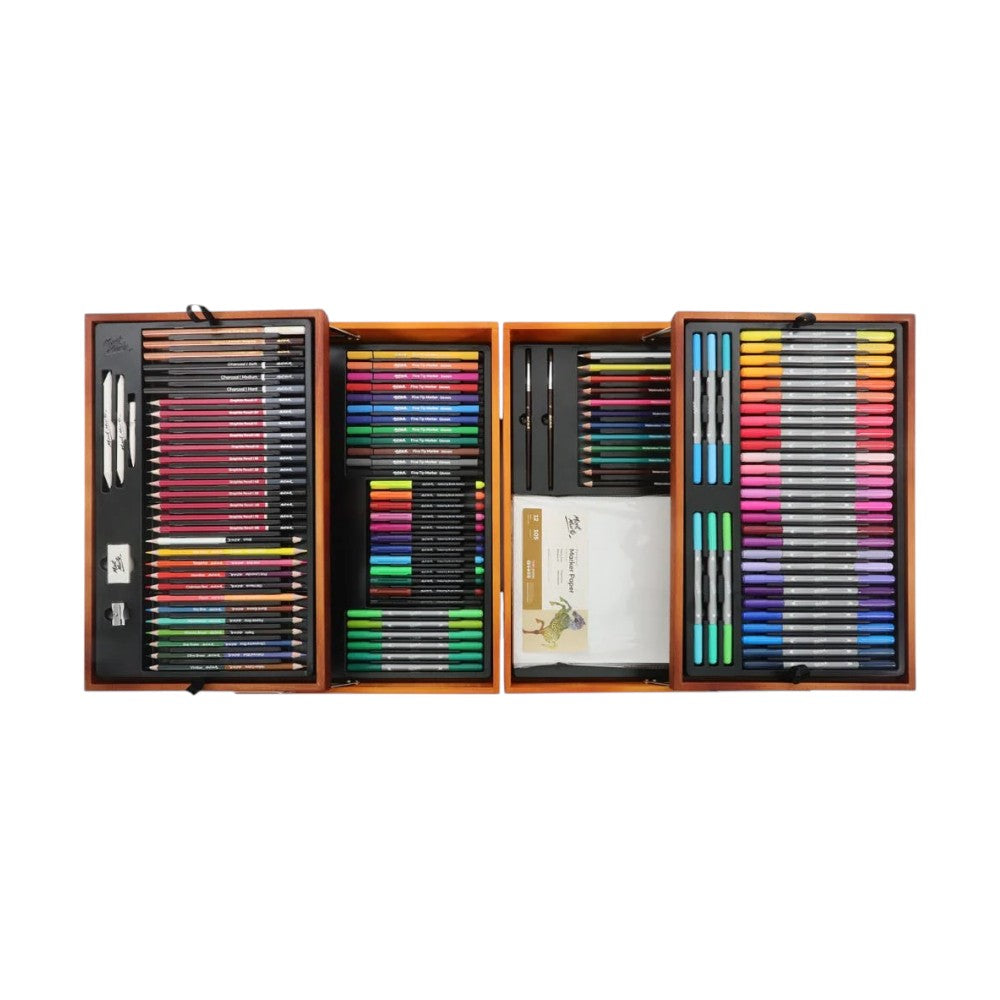 Mont Marte Mixed Media Drawing Set - 152 Pc Open View with Art Supplies