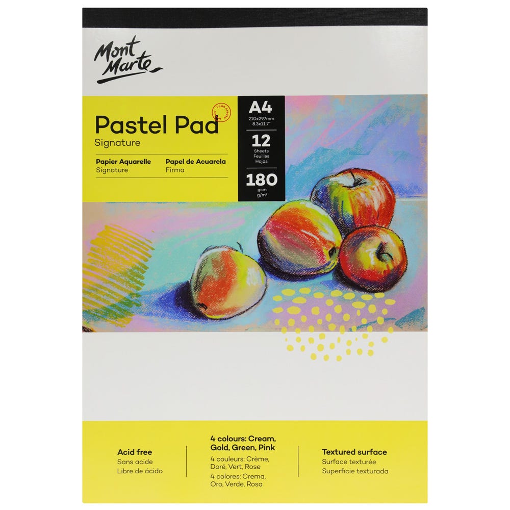 Mont Marte Pastel Pad 4 Colours A4 180gsm 12 Sheets