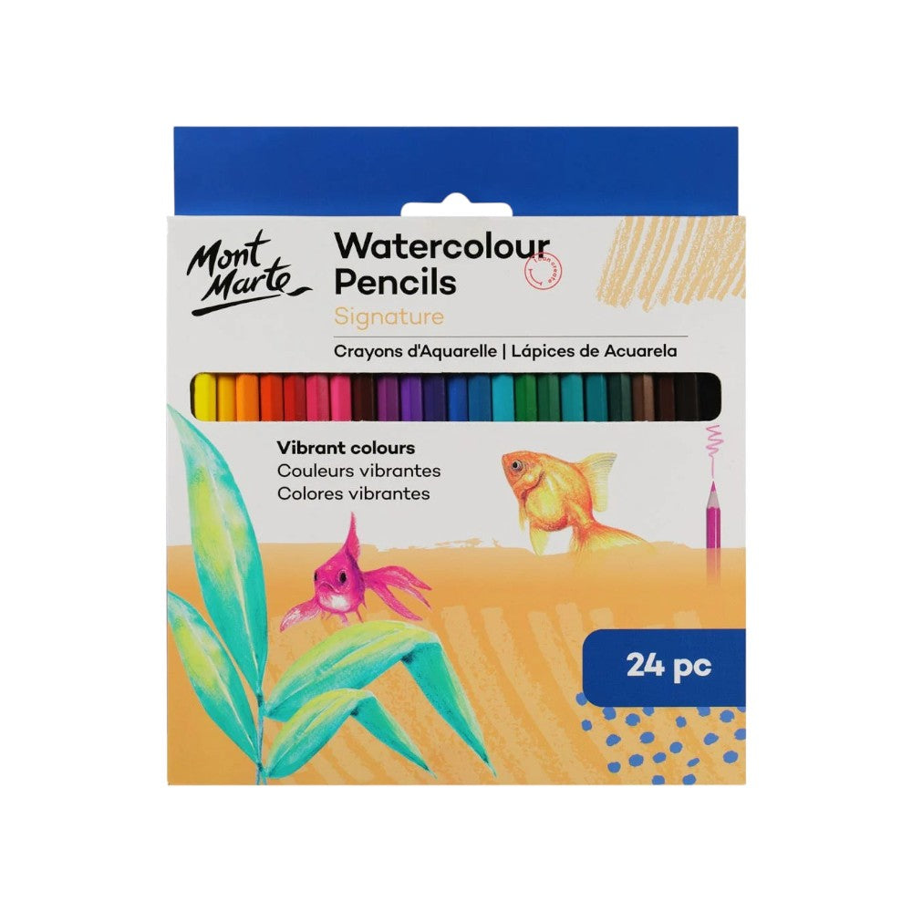 Mont Marte Signature Watercolour Pencils - 24pc - Front View