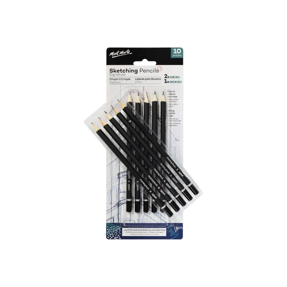 Mont Marte Sketching Set of 10 - Blister Pack - Open View