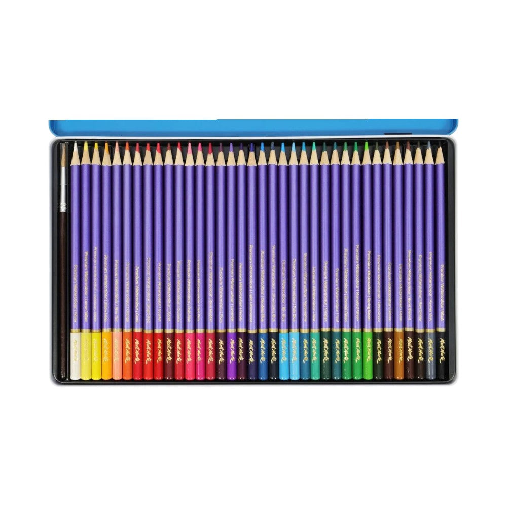 Mont Marte Premium Watercolour Pencils - 36pc Tin - Open View