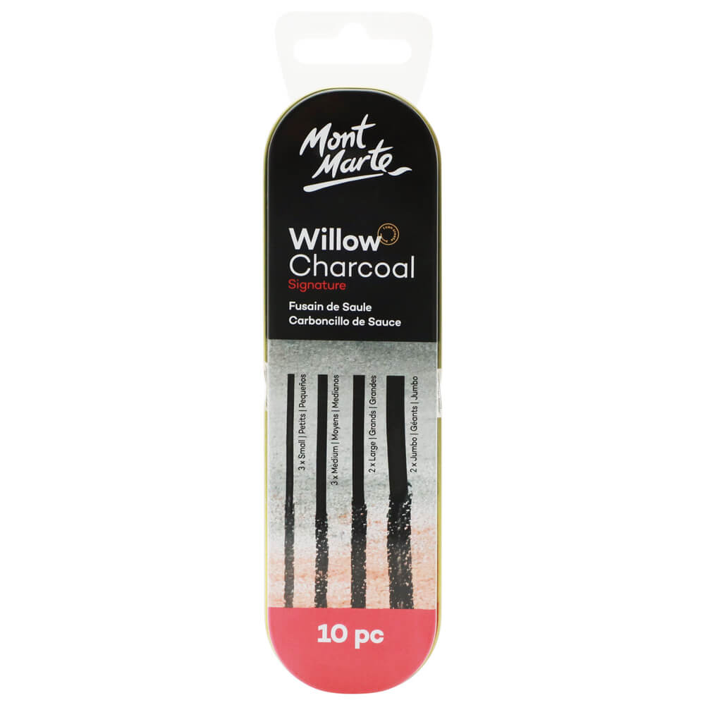 Mont Marte Willow Charcoal in Tin Signature 10pc Drawing Set
