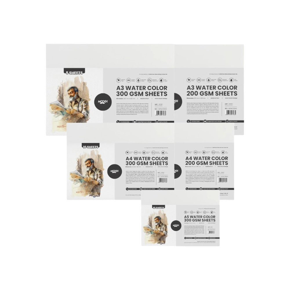 Mooch Artist Watercolour Paper - Cold Pressed 200gsm & 300gsm