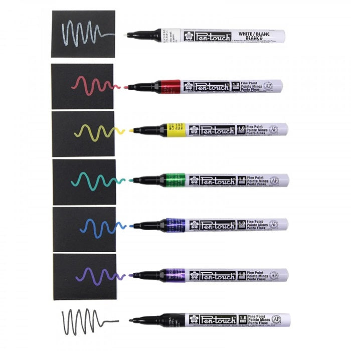 Pentouch Regular Assorted Fine Point 1.00 Mm Marker Set Of 8